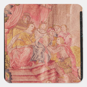 Christopher Columbus voor Ferdinand II Vierkante Sticker