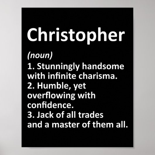 Christopher Definition Personalized Name Funny Bir Poster (Voorkant)