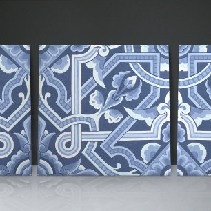 Christopher Dresser's Delfts Blauwe Bloempatroon Tegeltje