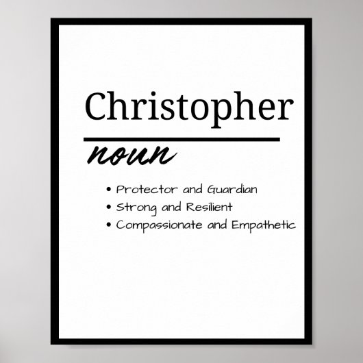 Christopher, jongen gepersonaliseerde naam definit poster (Voorkant)