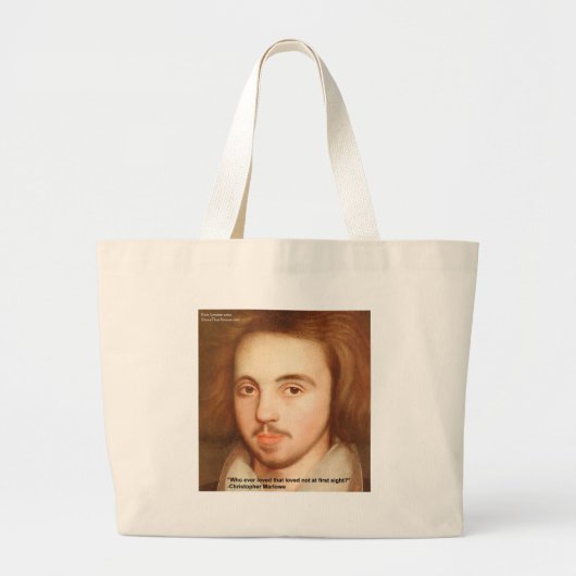 Christopher Marlowe "1st Site" Love Quote Gifts Grote Tote Bag (Voorkant)