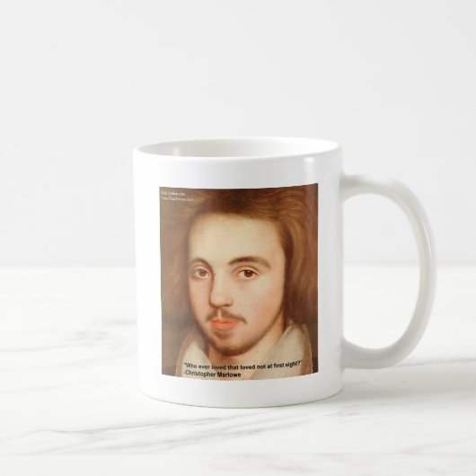 Christopher Marlowe "1st Site" Love Quote Gifts Koffiemok (Rechts)