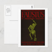 Christopher Marlowe Faustus Opera WPA Briefkaart (Voorkant / Achterkant)