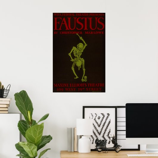  Christopher Marlowe Faustus Opera WPA Poster (Thuiskantoor)