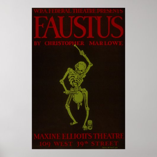  Christopher Marlowe Faustus Opera WPA Poster (Voorkant)