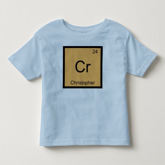 Christopher Naam Chemie Element Periodiek Systeem Kinder Shirts (Voorkant)