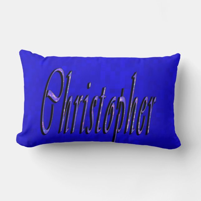 Christopher, naam, Logo, op de blauwe mozaïek, Kussen (Voorkant)