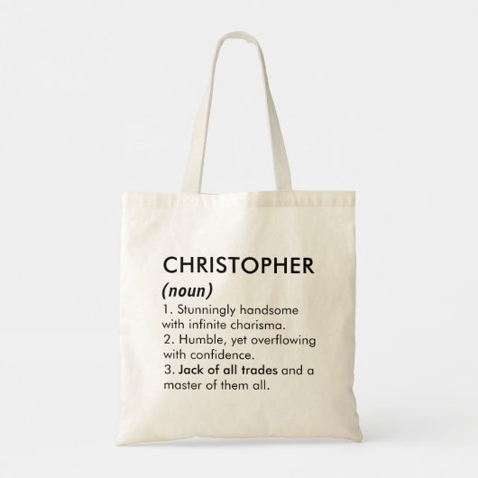 Christopher name, Editable name, Custom name Tote Bag (Achterkant)