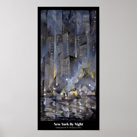 Christopher Nevinson - New York, van acht tot acht Poster (Voorkant)