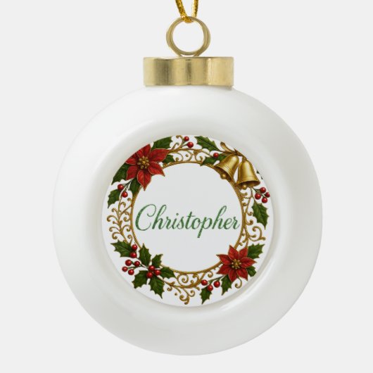 Christopher Personalized Christmas Ball Ornament  (Voorkant)