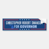 Christopher Robert Swanson voor gouverneur van Mic Bumpersticker (Voorkant)
