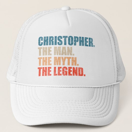 Christopher The Man The Myth The Legend Trucker Pet (Voorkant)