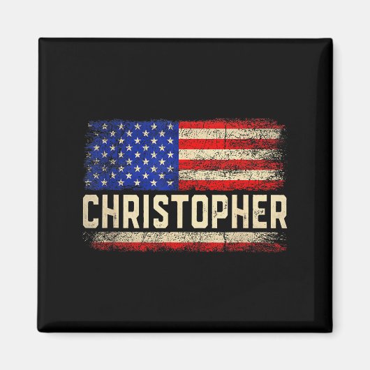 Christopher Voornaam Shirt Christopher Naam Amer Magneet (Voorkant)