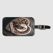 Christopher Wolf Howling op Maan in Hart Bagagelabel (Voorkant (horizontaal))