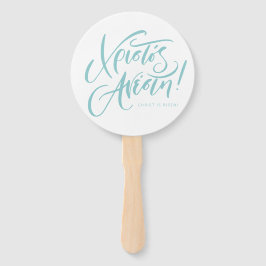 Christos Anesti Christ is Risen Grieks Pasen blauw Handwaaier