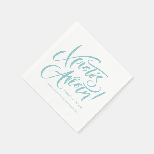 Christos Anesti Christ is Risen Grieks Pasen blauw Servet (Hoek)