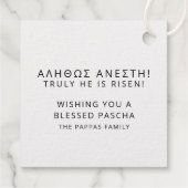 Christos Anesti Christus is een Grieks paasjaar Bedankjes Labels (Achterkant)