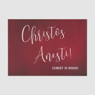Christos Anesti! Christus is Risen! Rood Tissuepapier