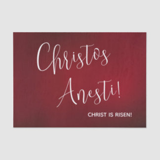 Christos Anesti! Christus is Risen! Rood Tissuepapier