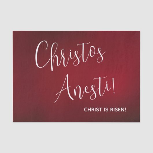 Christos Anesti! Christus is Risen! Rood Tissuepapier (Voorkant)