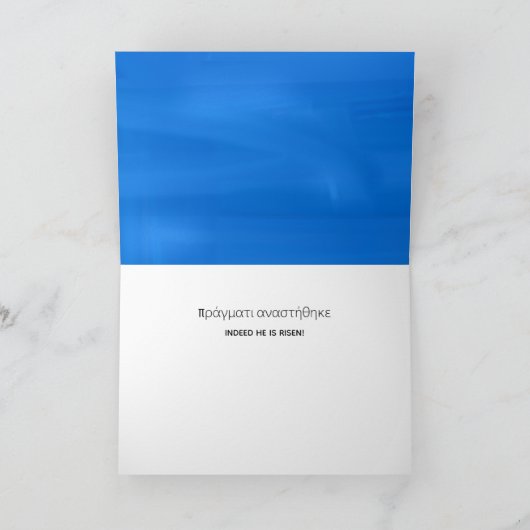 Christos Anesti!  Christus is verrezen!  Blauwe ka Kaart (Binnen)