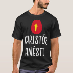 Christos anesti griekse paasrode ei met kruis t t-shirt