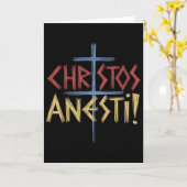 Christos Anesti Orthodox Christian Cross Kaart (Gele Bloem)