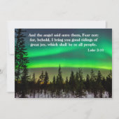 Christ's Birth Scripture Northern Lights Woodland Feestdagenkaart (Voorkant)