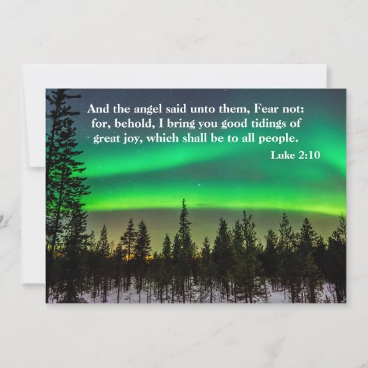 Christ's Birth Scripture Northern Lights Woodland Feestdagenkaart (Voorkant)