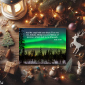 Christ's Birth Scripture Northern Lights Woodland Feestdagenkaart