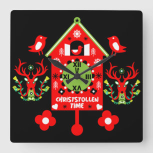 Christstollen Weihnachtsstollen Stollen Xmas Apron Vierkante Klok
