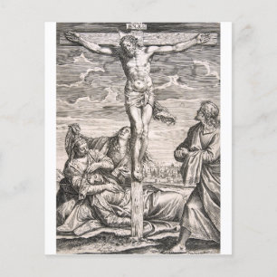 Christus aan het kruis door Agostino Carracci Flyer
