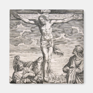 Christus aan het kruis door Agostino Carracci Magneet