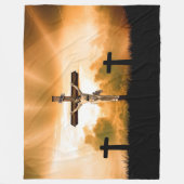 CHRISTUS AAN HET KRUIS FLEECE DEKEN (Voorkant)