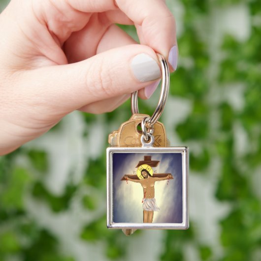 Christus aan het Kruis icoon sleutelhanger (Hand)