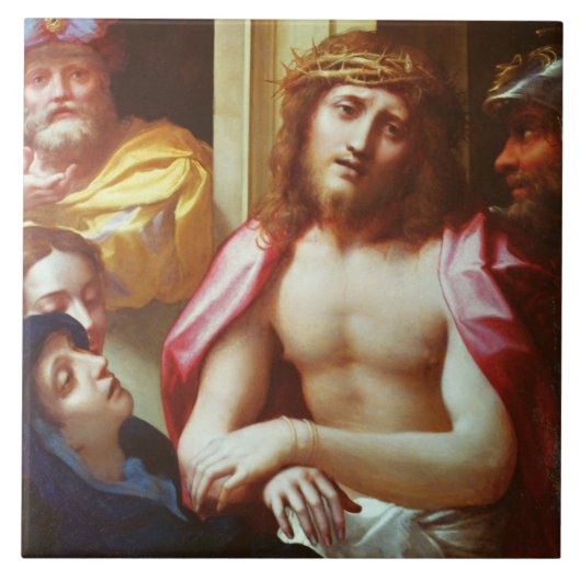 Christus aangeboden aan het volk (Ecce Homo) Tegeltje (Voorkant)