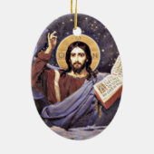 Christus Almighty, Viktor Vasnetsov schilderij Keramisch Ornament (Achterkant)