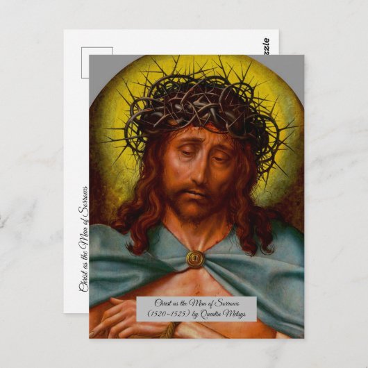 Christus als Man van Sorrows Briefkaart (Voorkant / Achterkant)