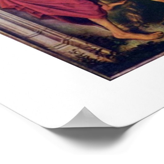 Christus-aptisme van Rogier Van Der Weyden Poster (Hoek)