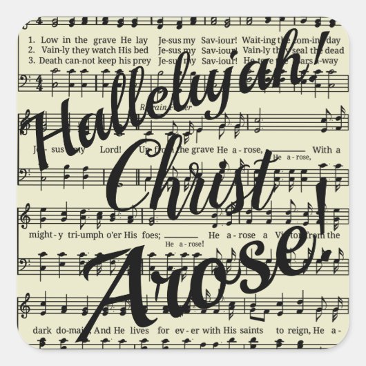 Christus Arose Vierkante Sticker (Voorkant)