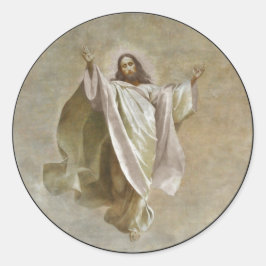 Christus Ascension to Heaven Observed by Apostles Ronde Sticker