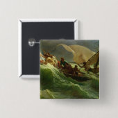 Christus Aslapen in zijn Boat Vierkante Button 5,1 Cm (Voorkant /achterkant)