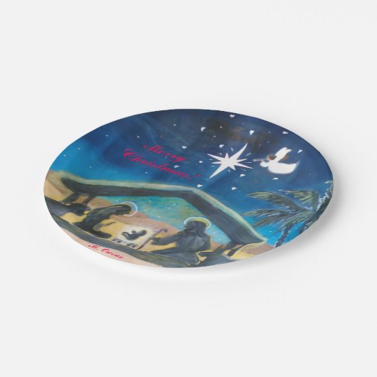 Christus bewaren in Borden met kerstpapier Papieren Bordje (Gekanteld)