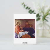 Christus bij Emmaus door Diego Velázquez Briefkaart (Staand voorkant)