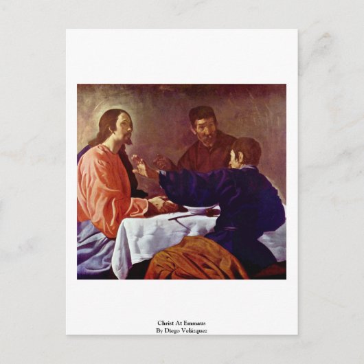 Christus bij Emmaus door Diego Velázquez Briefkaart (Voorkant)