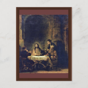Christus bij Emmaus door Rembrandt Harmensz. Van R Briefkaart