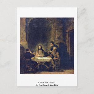 Christus bij Emmaus door Rembrandt van Rijn Briefkaart