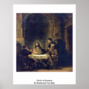 Christus bij Emmaus door Rembrandt van Rijn Poster