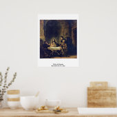 Christus bij Emmaus door Rembrandt van Rijn Poster (Keuken)