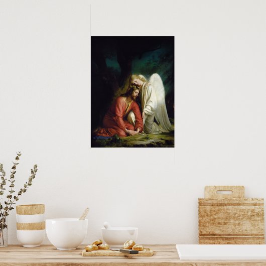 Christus bij Gethsemane door Carl Bloch Poster (Keuken)